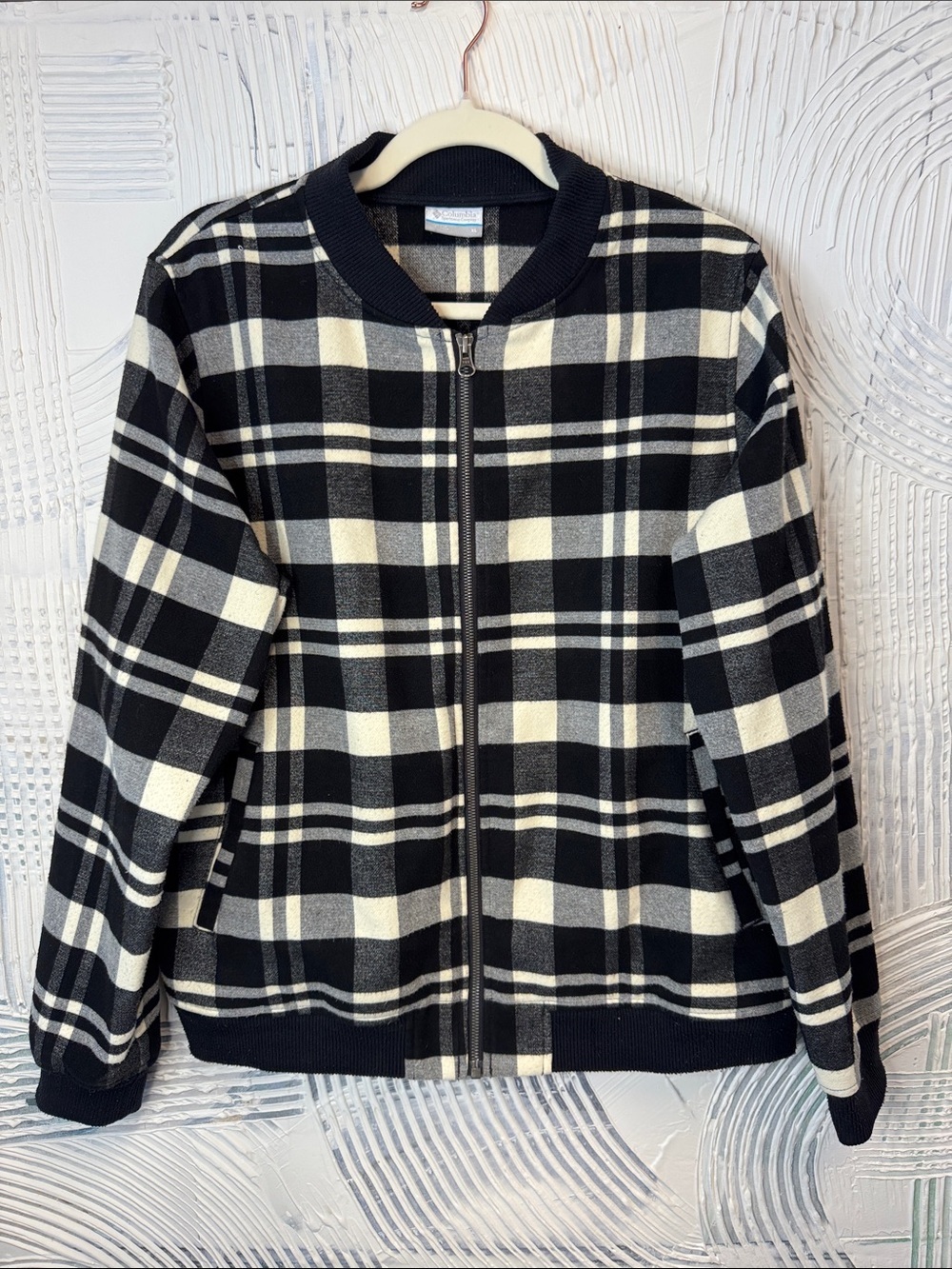 Columbia Black and White Plaid Jacket